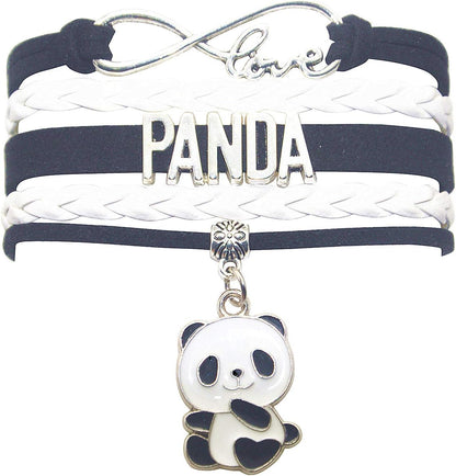 Panda Charm Bracelet - Infinity Love Design for Women Men Adult Panda Fans and Lovers
