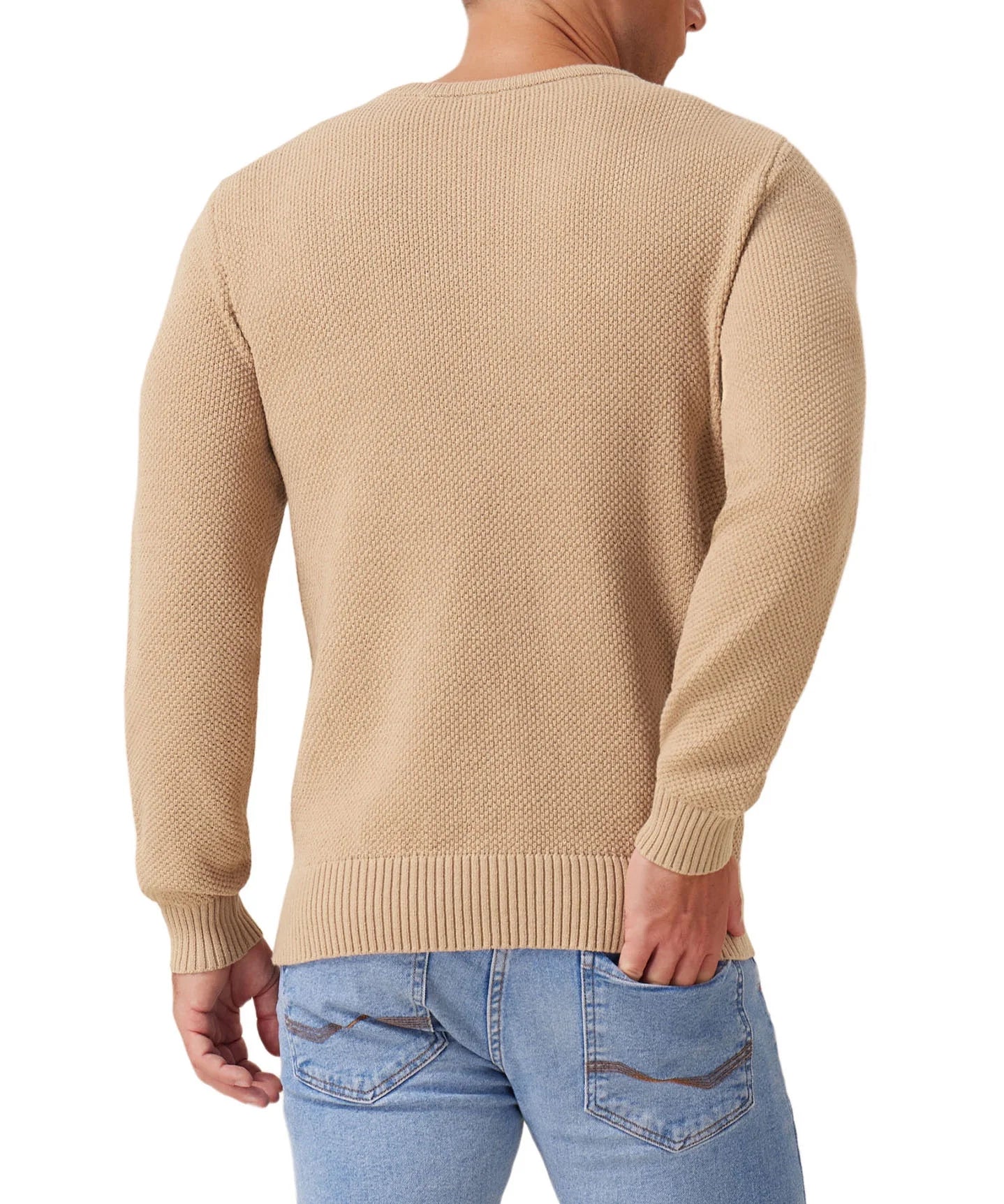 Mens Pullover Sweater Soft Lightweight Casual Classic Crewneck Knitwear Sweaters with Ribbing Edge