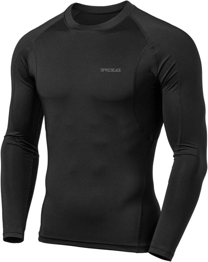 Men'S UPF 50+ Compression Shirts, Cool Dry Long Sleeve Athletic Tops, Sports Baselayer Workout Shirt