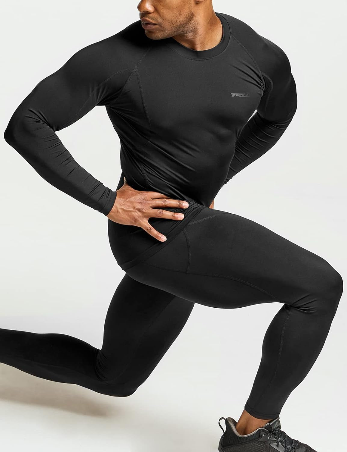 Men'S UPF 50+ Compression Shirts, Cool Dry Long Sleeve Athletic Tops, Sports Baselayer Workout Shirt