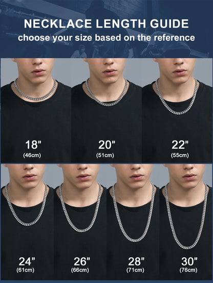 Men Jewelry Hiphop Cuban Chain Stainless Steel Necklace 26Inch 10MM Silver Color Mens Gifts for Dad